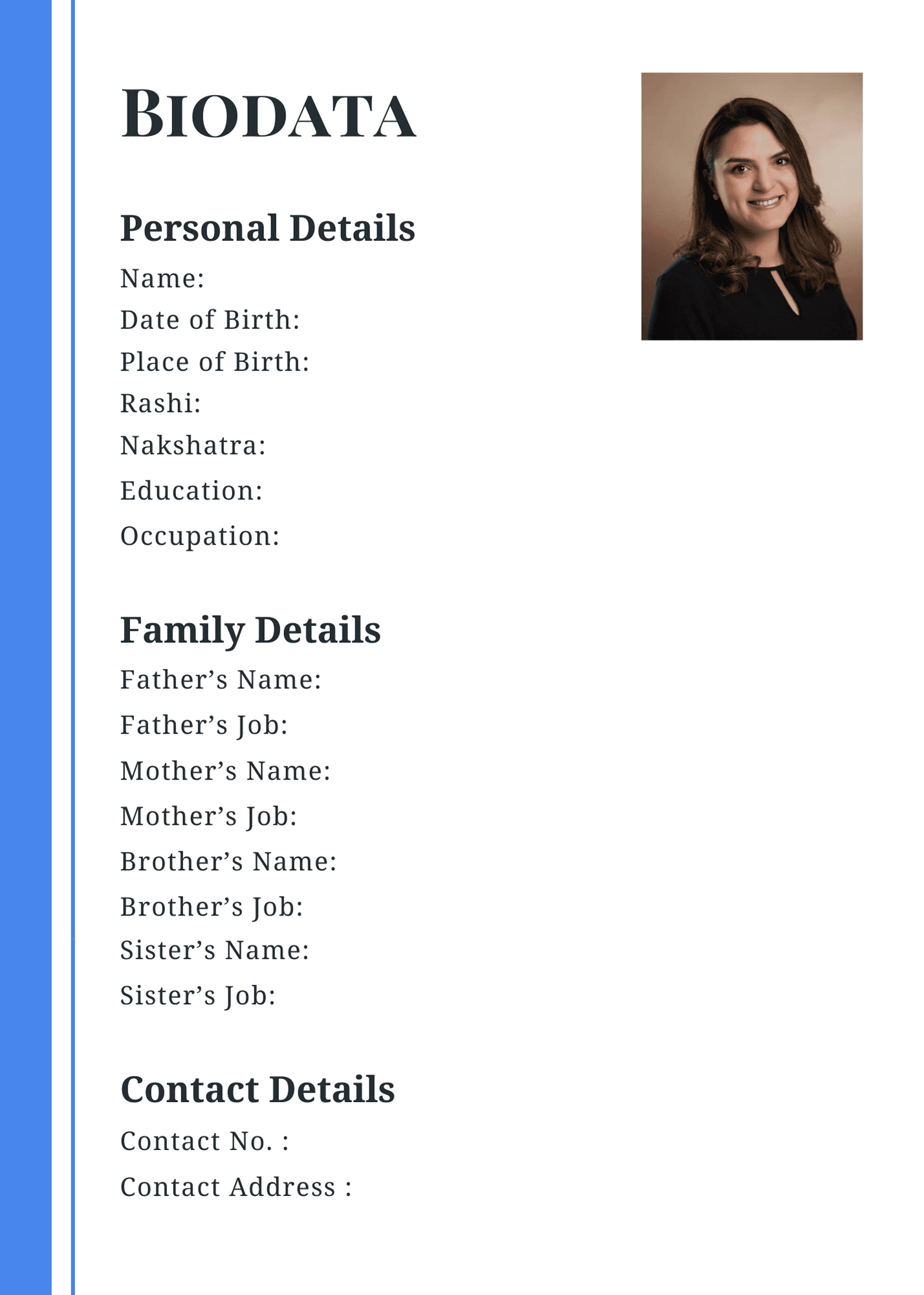 Biodata design sample 6