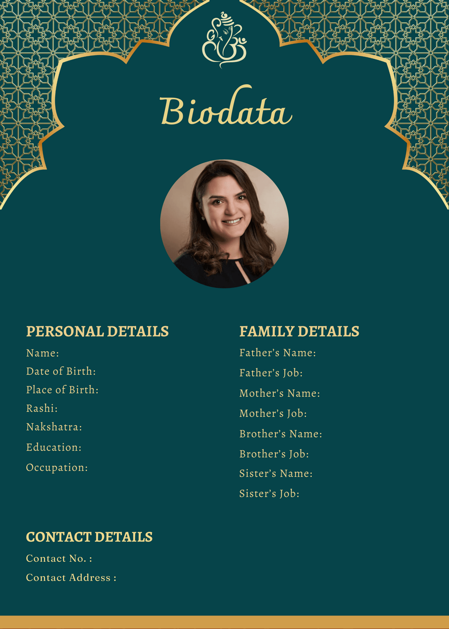 Biodata design sample 7