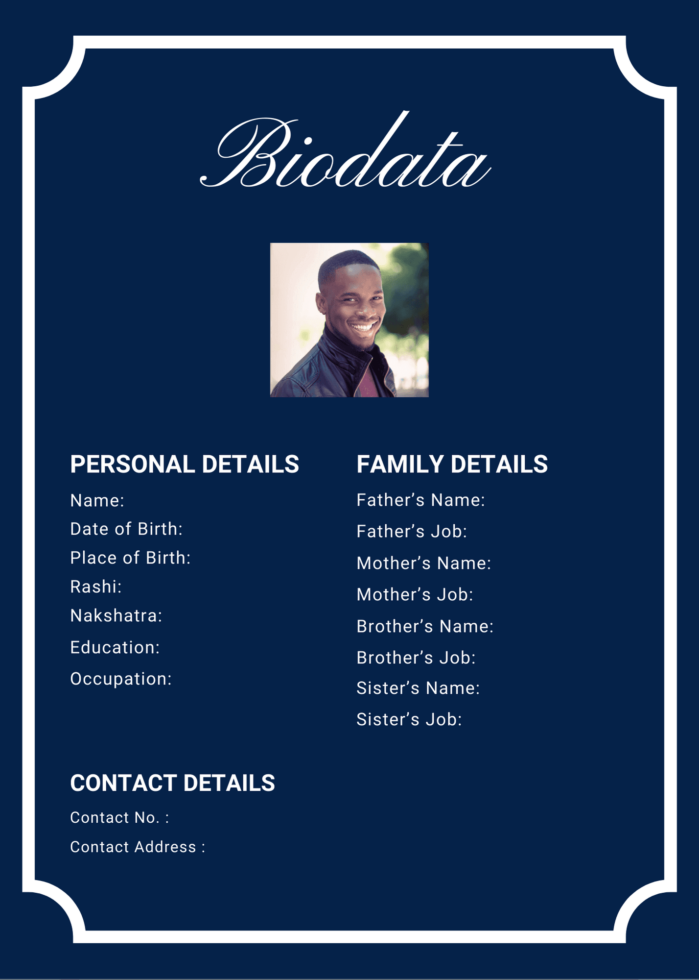 Biodata design sample 13