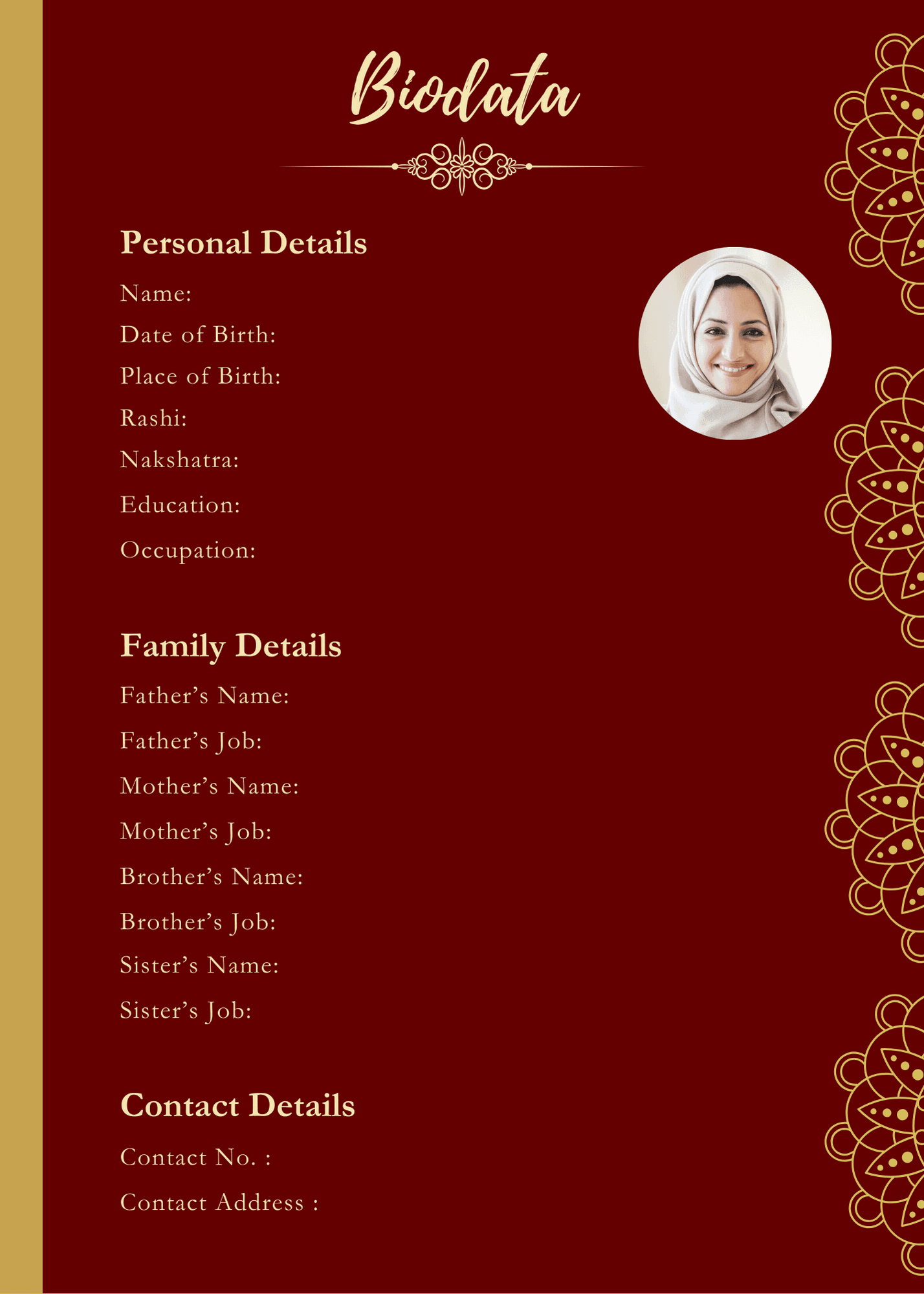 Biodata design sample 1