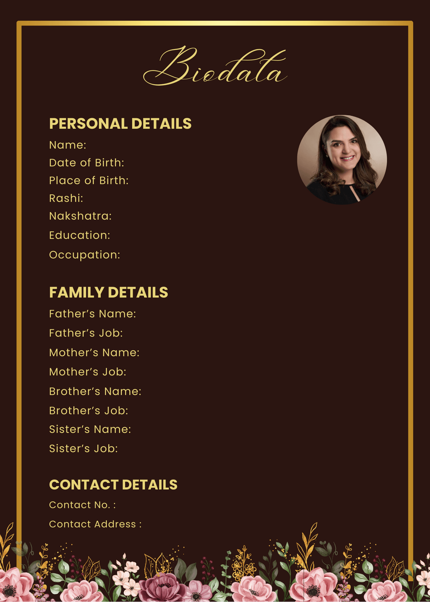 Biodata design sample 2