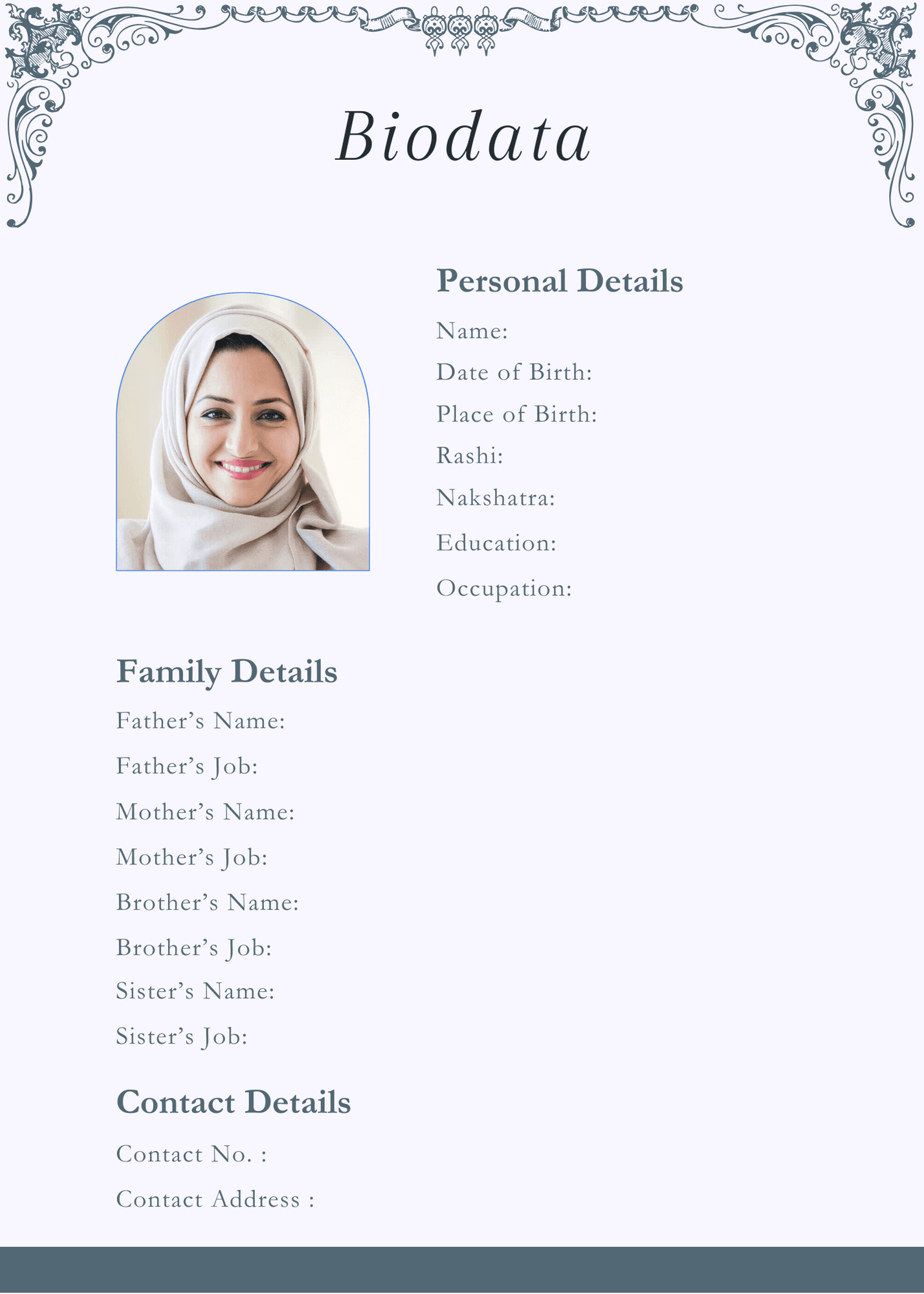 Biodata design sample 3
